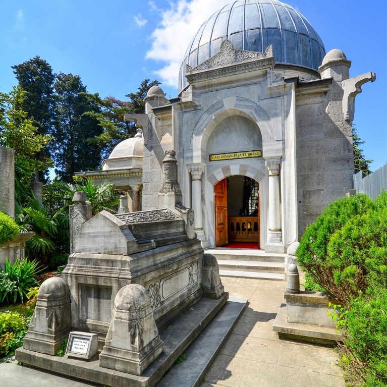 Istanbul, Turkey, May 7, 2022. Located in Istanbul, Turkey, the Gazi Osman Pasha Tomb is part of the Fatih Complex. It was built in 1900.