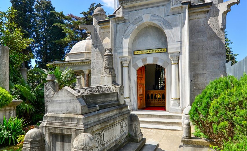 Istanbul, Turkey, May 7, 2022. Located in Istanbul, Turkey, the Gazi Osman Pasha Tomb is part of the Fatih Complex. It was built in 1900.