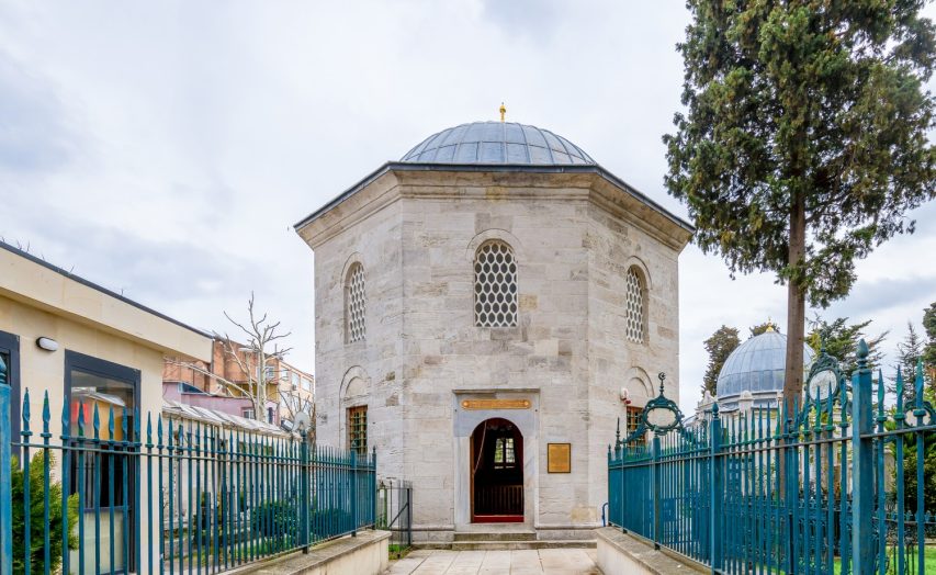 Istanbul, Turkey - March 18, 2021 : Fatih Mosque  and Tombs view in Fatih District of Istanbul